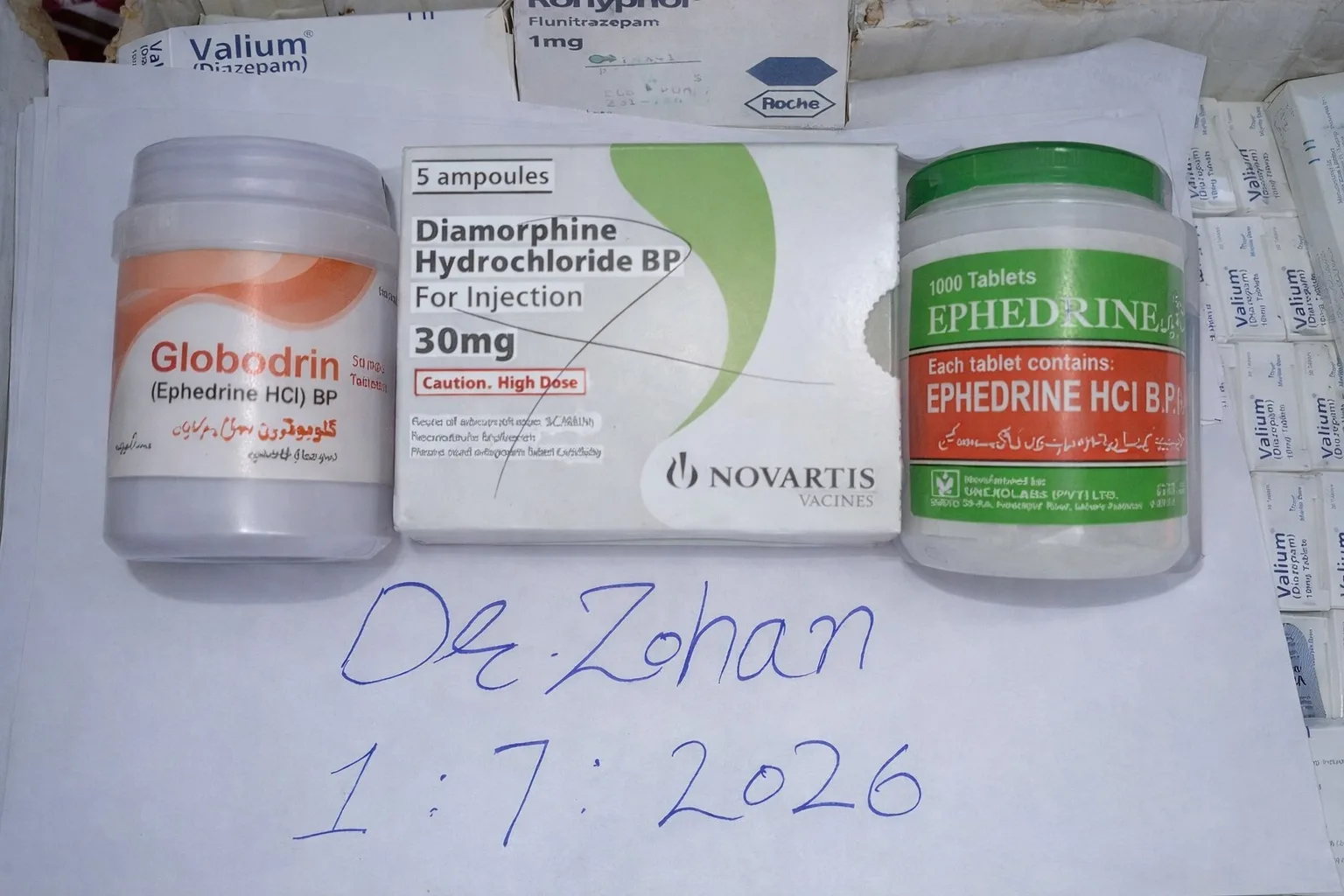 DIAMORPHINE EPHEDRINE GLOBLE PHARMA EPHEDRINE UNEXO EPHEDRINE 30MG