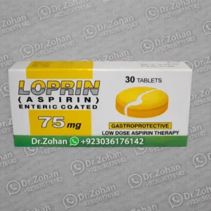 Pain and fever Loprin tablet 75 mg 30’s is used to relieve mild to moderate pain and reduces fever.