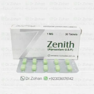Zenith 1 mg (Alprazolam U.S.P.) — a benzodiazepine used for anxiety and panic disorders.