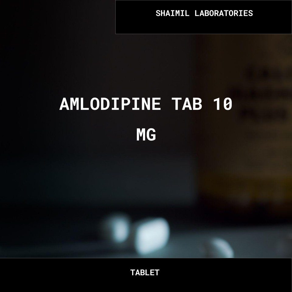 AMLODIPINE TAB 10 MG- SHAIMIL LABORATORIES Bulk AMLODIPINE TAB 10 MG SHAIMIL LABORATORIES Wholesale Supplies