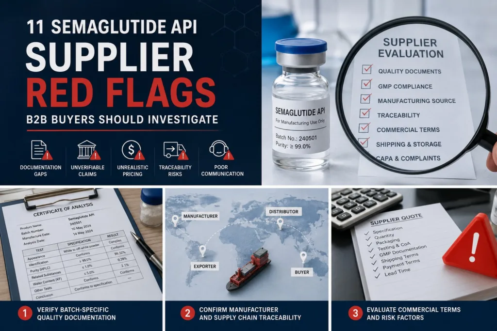 Wholesale 11 Semaglutide API Supplier Red Flags to Know in 2026 Semaglutide API Red Flags