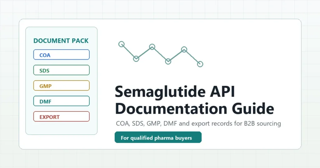 Semaglutide API documentation guide for COA SDS GMP DMF and export records
